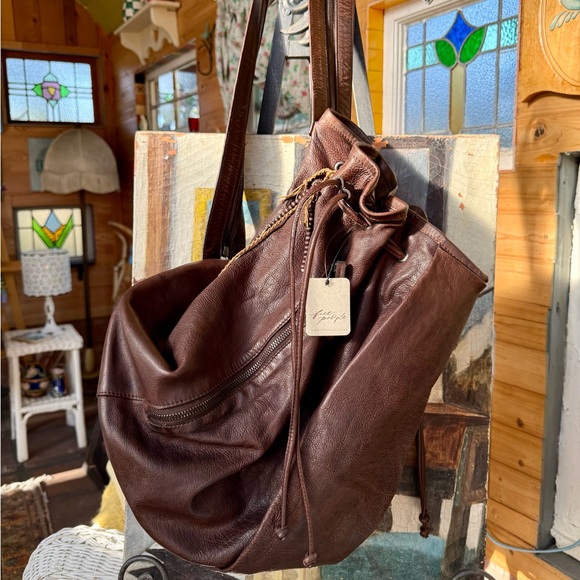 Free People Harlow Leather Bucket Backpack w/Coin & Pouch Bag Charm! - Picture 10 of 16